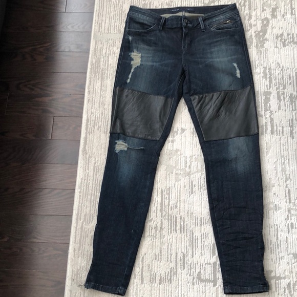 Guess women denim, faux leather mixed. - Picture 1 of 3